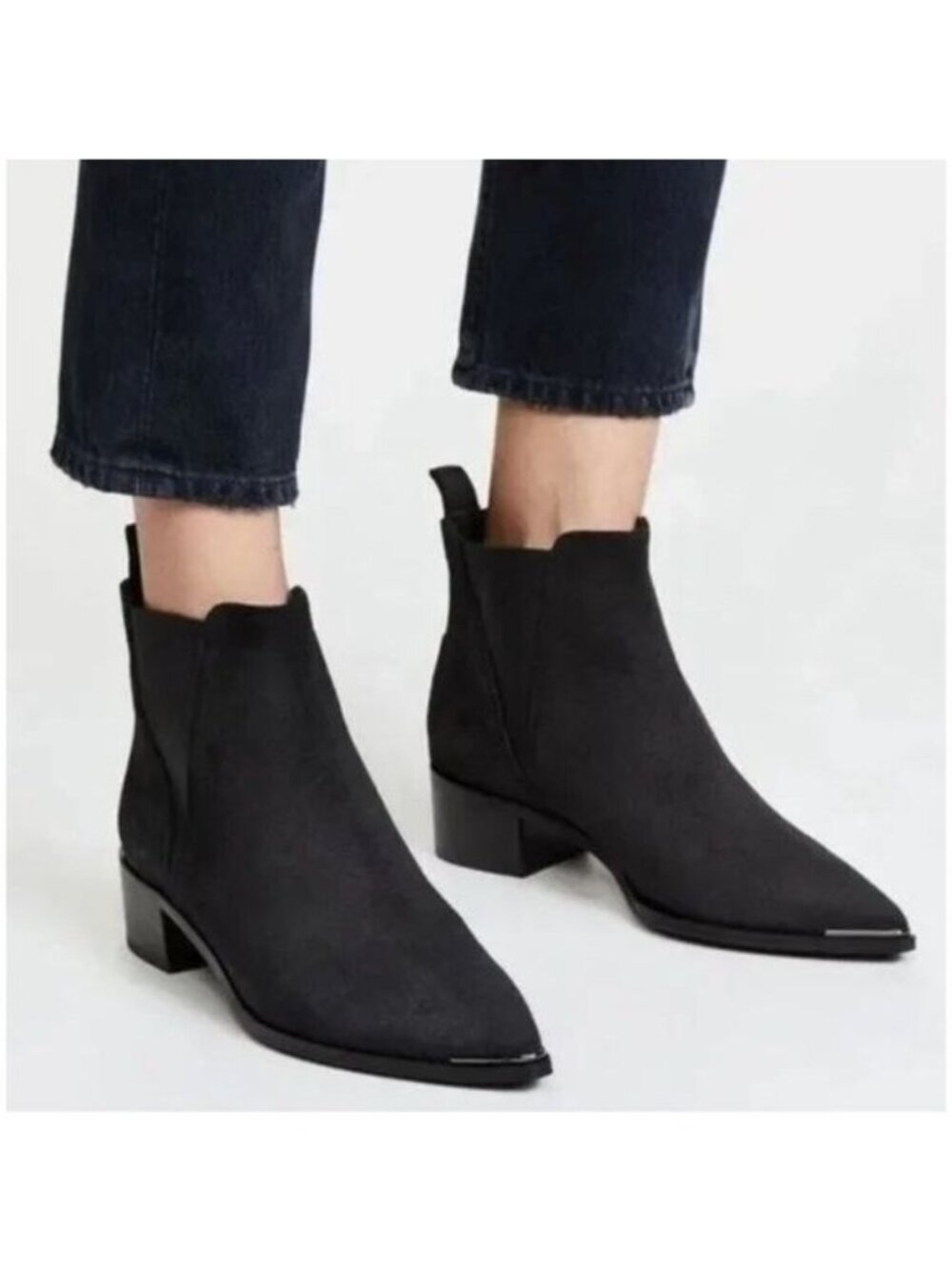 Acne Studio Jensen suede black chelsea pointy toe ankle Boots 9